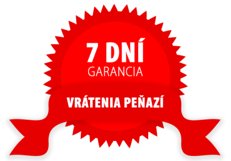 7-dňová garancia vrátenia peňazí – spokojnosť alebo vrátenie financií.