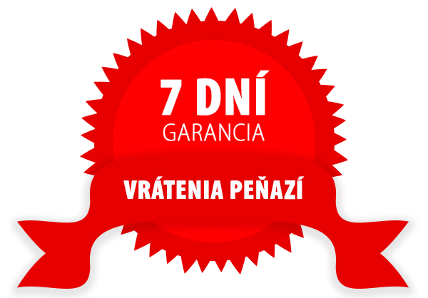 7-dňová garancia vrátenia peňazí – spokojnosť alebo vrátenie financií.